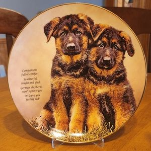 Danbury Mint Cherished German Shepards Companions Porcelain Plate